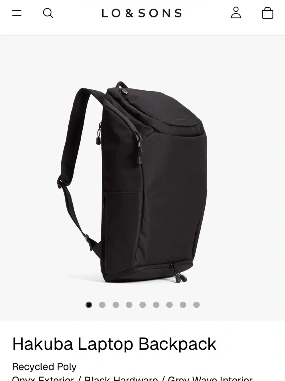 Lo & Sons Hakuba Laptop Backpack - Onyx Black